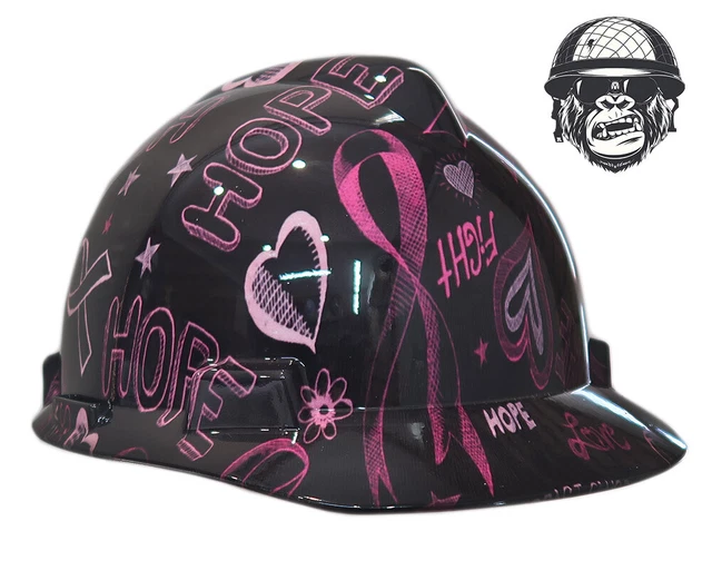 CUSTOM HYDROGRAPHIC SAFETY Hard Hat Mining IndustrialBREAST CANCER