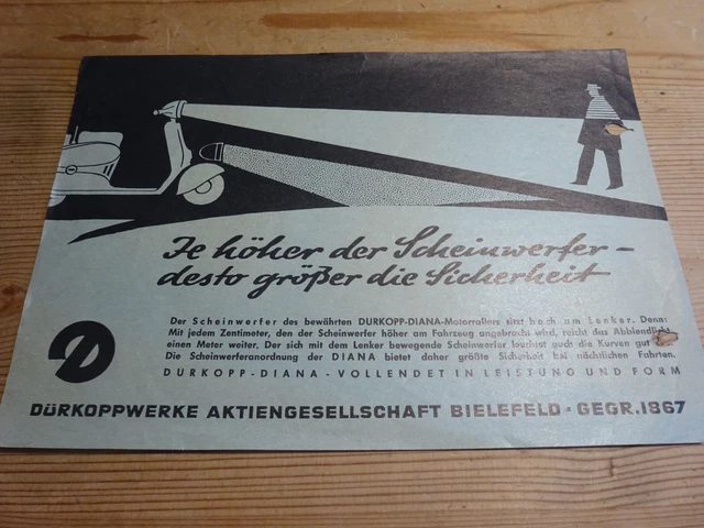 Altes Dürkopp Roller Werbeblatt Prospekt Reklame historisch Werbung Oldtimer
