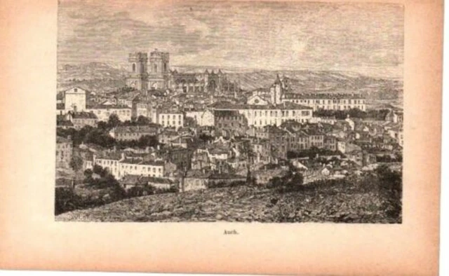 GRAVURE SUR BOIS 19ème AUCH