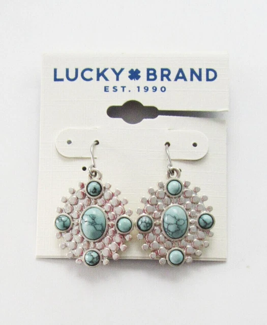 Lucky Brand Jewelry Turquoise Earrings in Silver