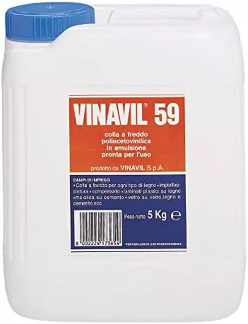 Vinavil 59 Da Kg. 5 Colla A Freddo Pronta All'uso