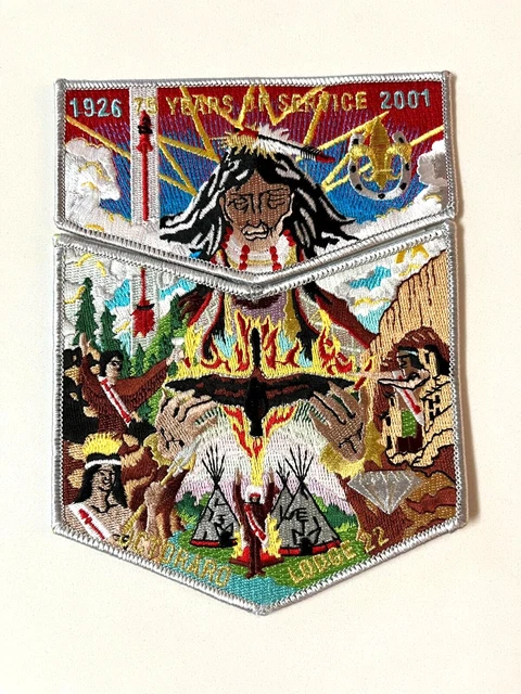 Boy Scout OA 22 Octoraro Lodge 2 Piece 75th Anniversary Flap Set 1926-2001