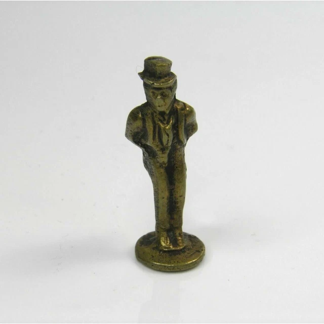 ANTIQUE BRASS PIPE tamper seal figural gentleman wearing a top hat 3 £