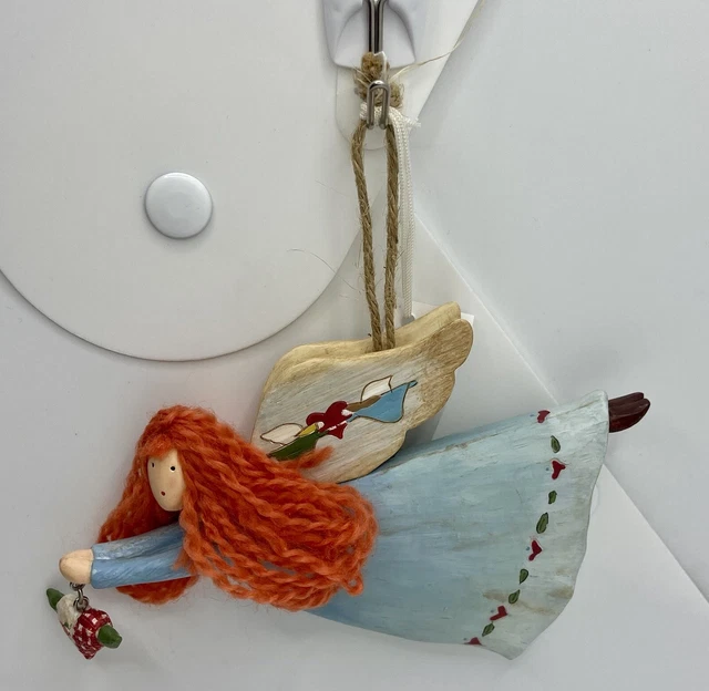 Vintage Russ Berrie And Co Redhead Country Angel Christmas Ornament, NWT