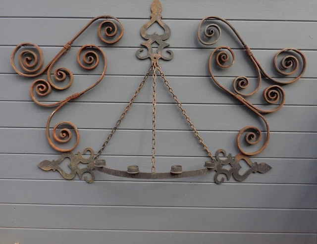 Extra large heavy duty Hand Forged Wrought iron decorative Scrolled bracket set