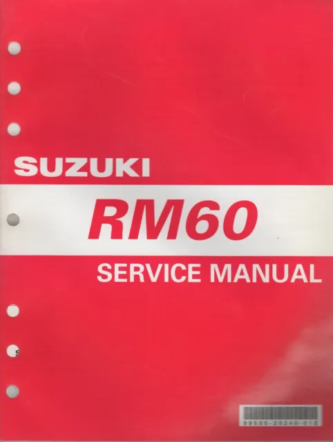 2003 Suzuki Motorcycle Rm60 Service Manual P/N 99500-20240-01E (092)