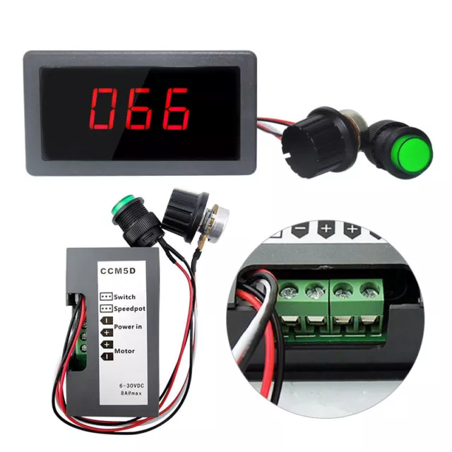 Digital Display Led 6V 12V 24V PWM DC Motor Controller Variable Speed Regulator 2