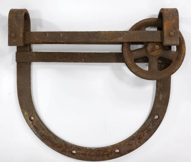 4 Antique Sliding Barn Door Rollers Old Iron Hardware 2