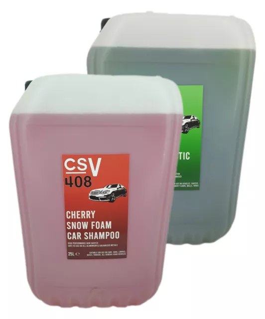 Snow Foam Cherry Scented 25L & Traffic Film Remover 400:1 25L (Non-Caustic) CSV