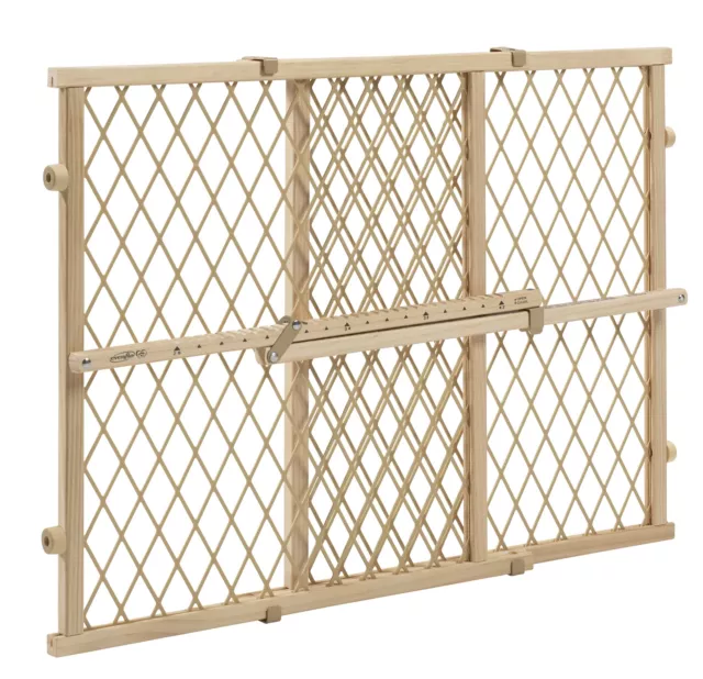 Position & Lock Adjustable Wood Baby Gate, Infants, Toddlers & Pets, 26"-42"