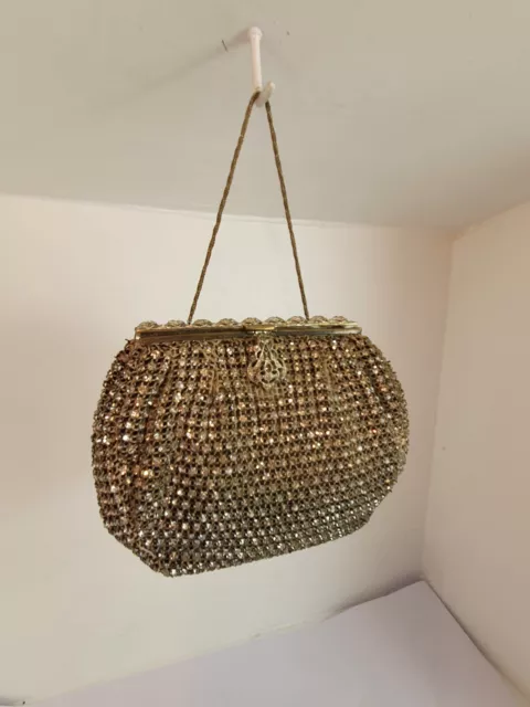 Fabulous art deco 1930s French rhinestone clutch bag