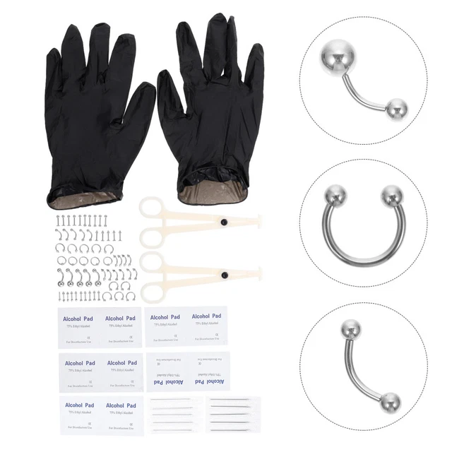Kit de perforación de pezón aro nariz cuerpo herramientas punción