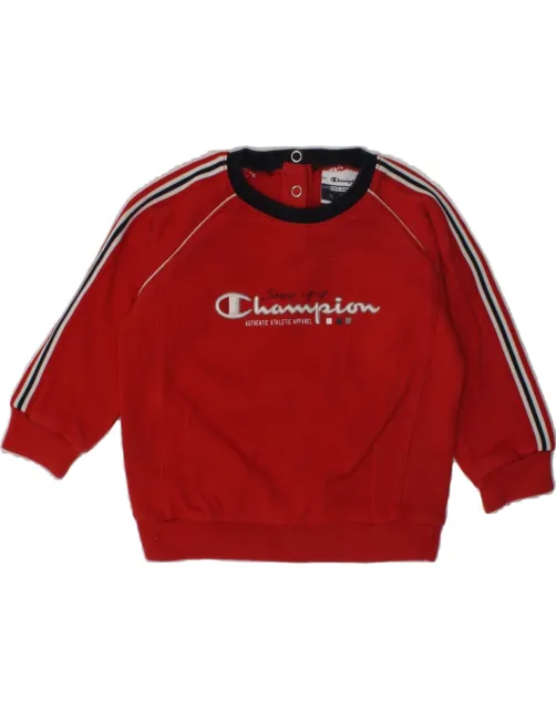 CHAMPION Baby Boys Graphic Sweatshirt Jumper 6-9 Months XS  Red Cotton AL03