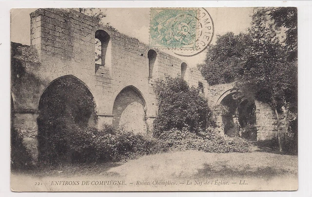environs de compiègne  , ruines champlieu , la nef de l'église