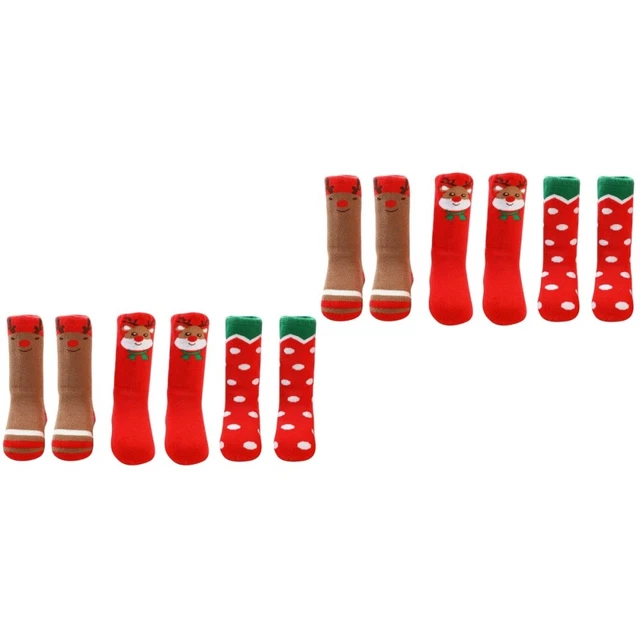 6 Pairs kids santa socks Chaussettes Bébé Ultra Épaisses Chaussettes Antidéra