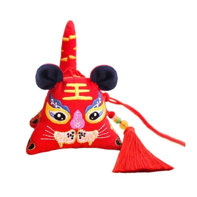 Sachet Tigre Brodé Coton Pp Enfant Sacs De Parfum Sachets Vides Traditionnels