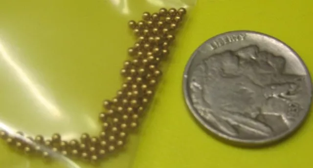 260 Brass Solid Balls 1/16" Dia. +/-.001", 200 Pcs