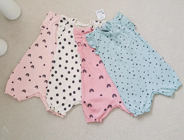 Baby Girl Next Summer Romper Bodysuit Bundle X4 12-18 Months Rainbows Stars
