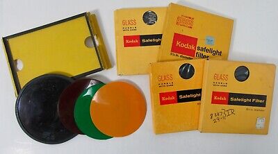 Lote De Filtros Kodak Safelight Nuevos Y Usados 5 1/2 Pulgadas Y Velocidad Ez-El