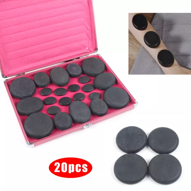 Juego de masaje Hot Stone de 20 piezas con calentador 60°C±10°C piedras térmicas calentador spa nuevo