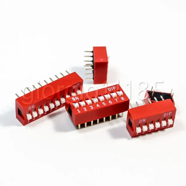 US Stock 50x 2, 4, 6, 8,10 Bit Position Way DIP Switch 2.54mm Pitch Assorted 2