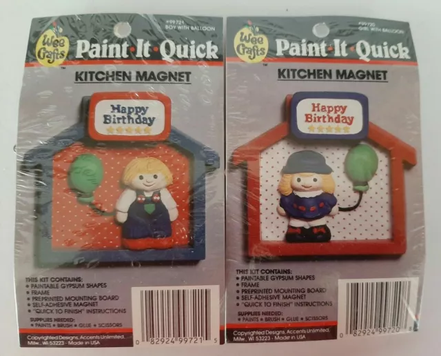 Accents Unlimited Wee Crafts Plaster Ceramic Kitchen Magnets To Paint NEW