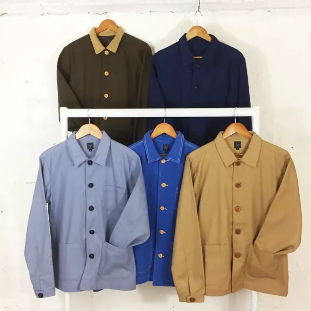 French Style Chore Jackets - 330gsm Cotton Twill - XS S M L XL 2XL 3XL