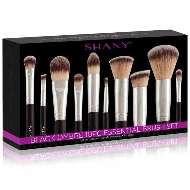 Shany schwarz OMBRÉ Pro 10-teiliges Essential Pinsel Set mit Reisetasche 2