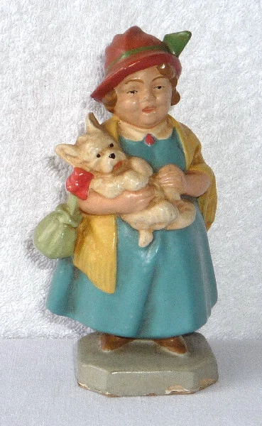 SONNEBERGER FRIEDEL – FIGUR : Frau mit Hund