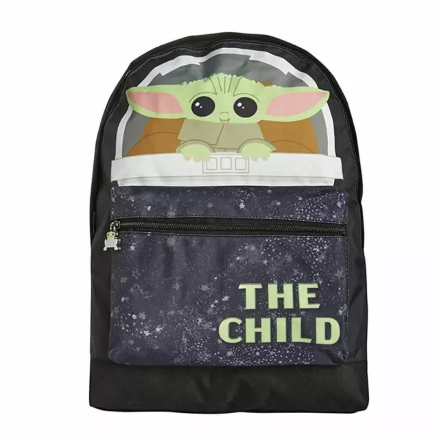 Official Star Wars The Mandalorian The Child Black Backpack - School Bag