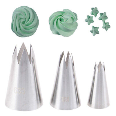 3 boquillas premium de acero inoxidable puntas de pastelería rusa herramienta de decoración $g