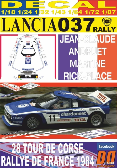Autocollants Ferrari 308 GTB Rally Targa Florio 1981 6 fentes calques