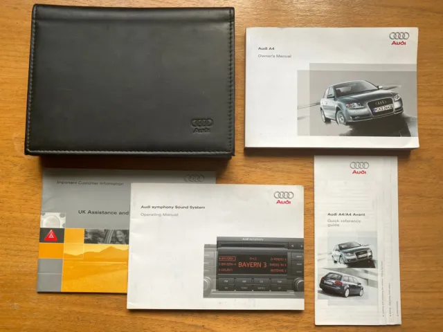 Audi A4 Saloon Owners Manual - User Guide - Handbook  Wallet Pack 2004 - 2007