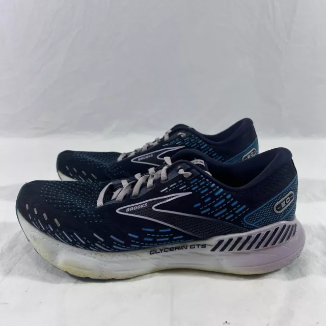 BROOKS RUNNING SHOES Womens 11 D Glycerin GTS 20 Blue Sneakers Athletic ...