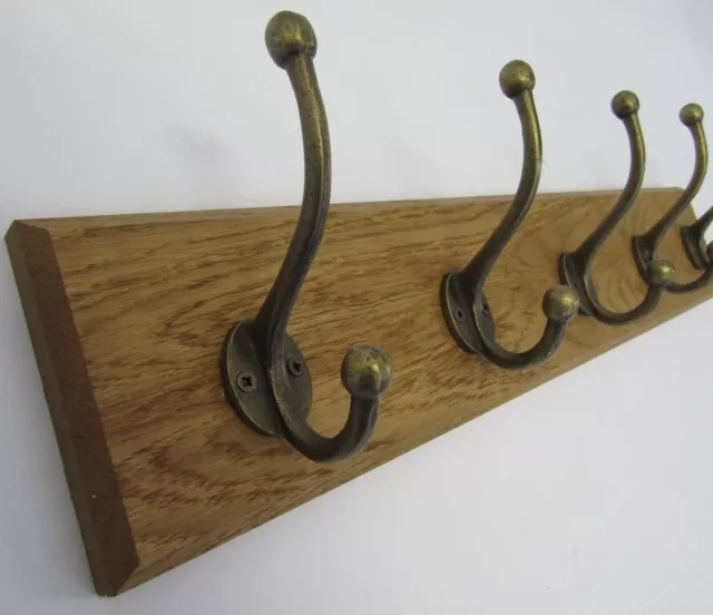 9 sizes HANDMADE SOLID WOOD OAK WOODEN HAT & COAT HOOKS HANGER PEGS RAIL RACK