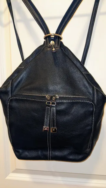Tignanello Black Leather Convertible Backpack / Shoulder Bag ~✨NWOT!✨
