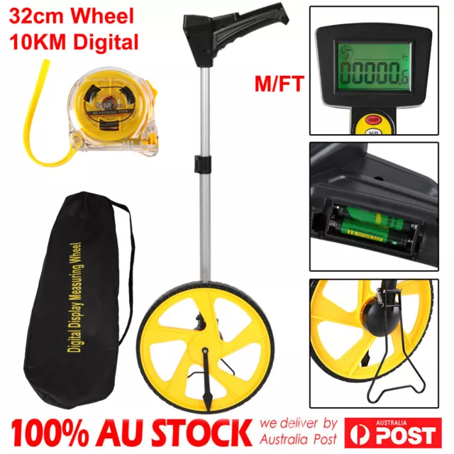 10KM Digital Distance Measuring Wheel Measure Surveyors Builders Road Land AU