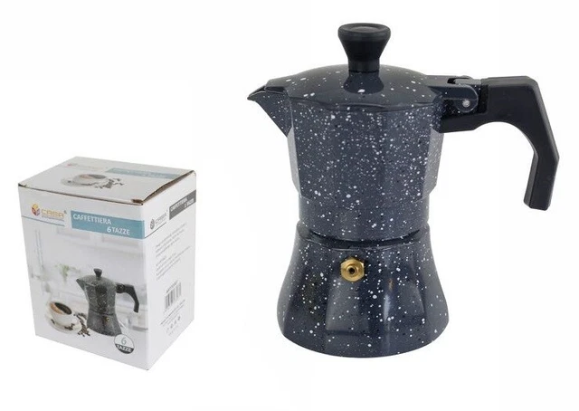 Cafetière Moka Café Expresso Effet Pierre Mesure 6 Tasses Dfh
