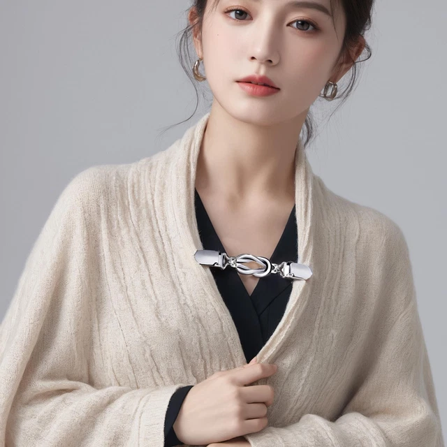 Clip Pull Robe Féminin 6 Pinces Cardigan Vintage Métal - Clips Déco Pour Pulls, Robes, Foulards - Style Rétro Stringi Pantaloni Vita