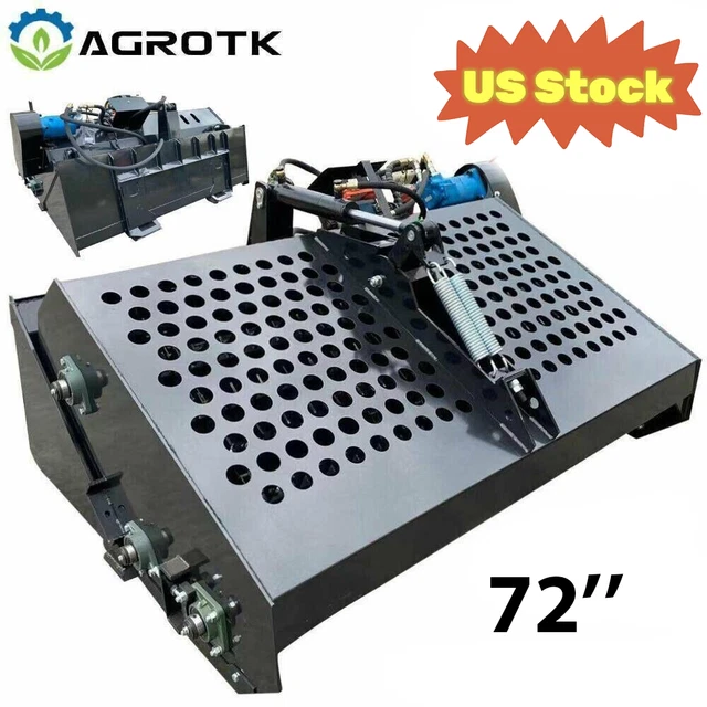 AGT 72'' Hydraulic Skid Steer Landscape Rake Rock