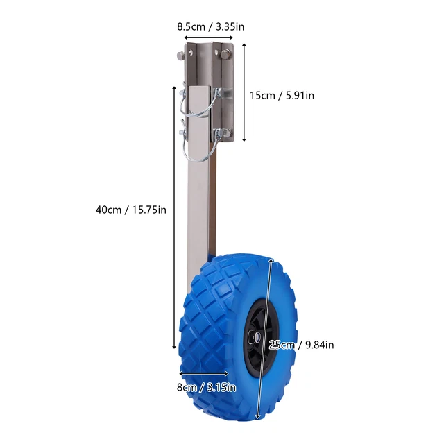 Roues De Halage Bateau VEVOR - Paire Charge 136kg - 38cm Alliage Aluminium - Goupilles Rapide - Pour Annexes