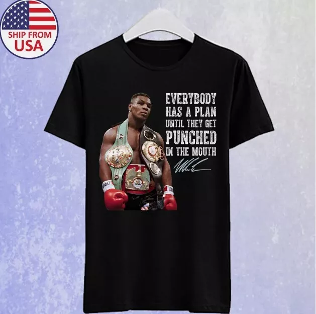 Iron Mike Tyson Quotes Logo Men's Black T-shirt Size S-5XL