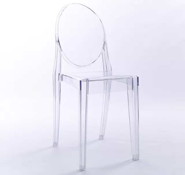 NICHES Clear Chair Transparent Ghost Victoria Side Dining Vanity Dressing Chair