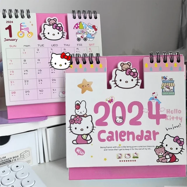 2024 SANRIO MINI Desk Calendar Daily Weekly View Office Accessories