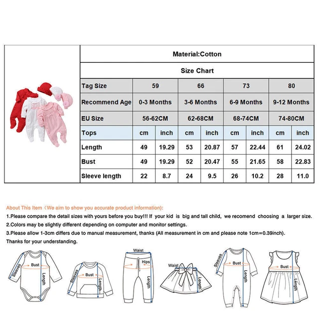 Newborn Baby Girls Ruffle Romper Jumpsuit Hat Clothes Set Bodysuit 2Pcs Outfits 2