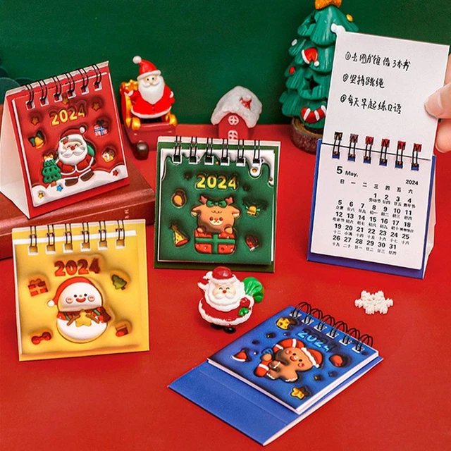 MINI CALENDRIER DE bureau 2024 mini calendrier quotidien de Noël EUR 2