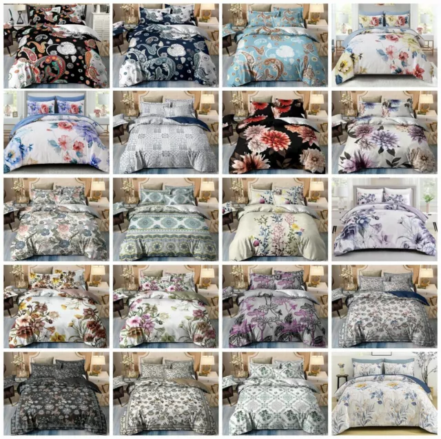 New Floral Soft Quilt/Doona/Duvet Cover Set Queen/King Size Bedding Pillowcase
