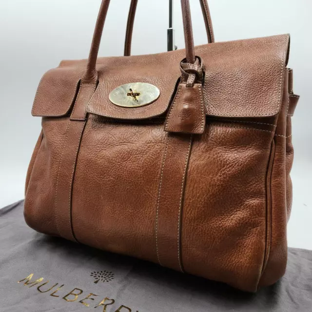 Mulberry Handbag Bayswater Turnlock Leather Brown