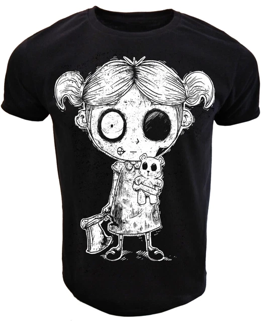Zombie Bambina Gigante Stampa T Shirt Uomo Donna Gotico Punk Rock Alternativa