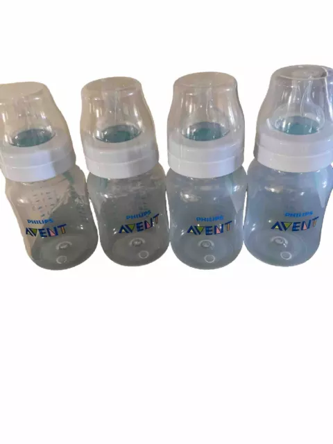 Philips AVENT Anti-Colic Baby Bottles with AirFree Vent, 9oz, 4pk, Clear